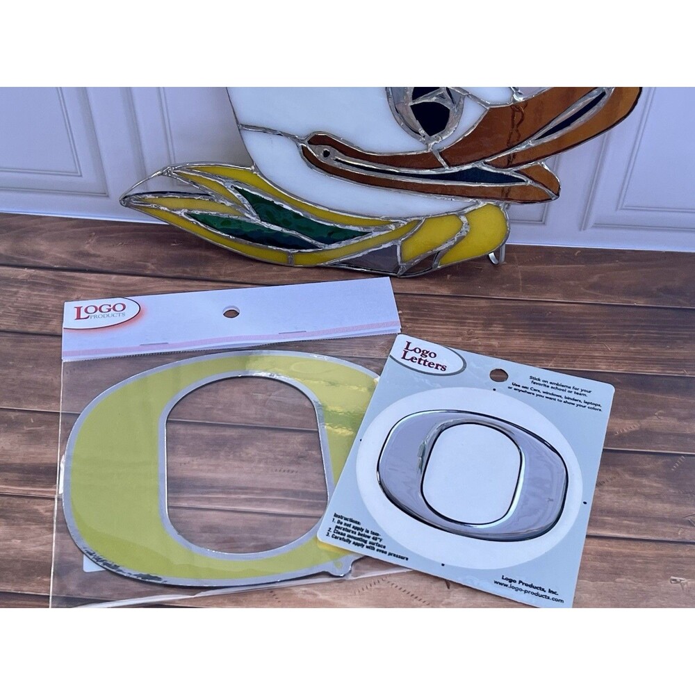 Oregon Ducks Logo Products Auto Emblems Yellow Chrome O Set of 2 New Magnetic